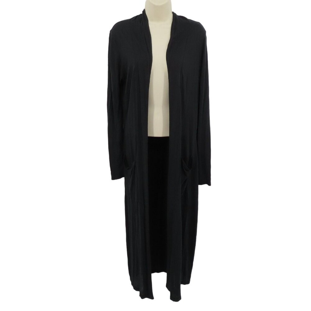 FRAME Denim Womens Extra Small XS Le Duster Cardigan Black Long Front Pockets